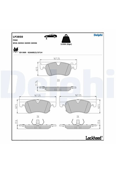DELPHİ Set Placute Frana Frana Disc Dacia Duster Nissan 10-Trail 4/Kicks/Qash...