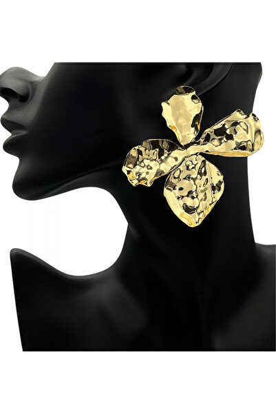 ElectraStore Statement Earrings Solid Gold Luxury - C4314