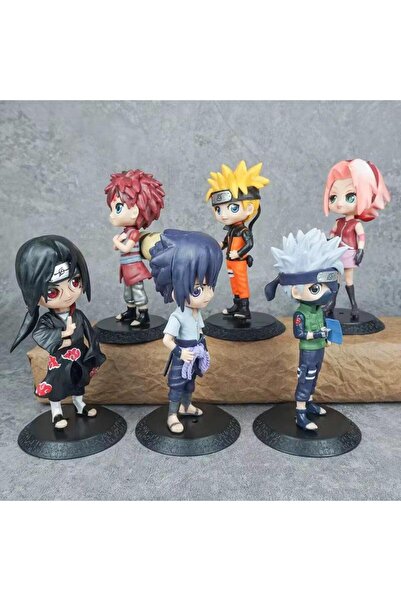 e-life shop Naruto Shippuden 6-Piece Anime Manga Figure Set Uzumaki Kakashi Itachi Sakura Sasuke Together 15 Cm.