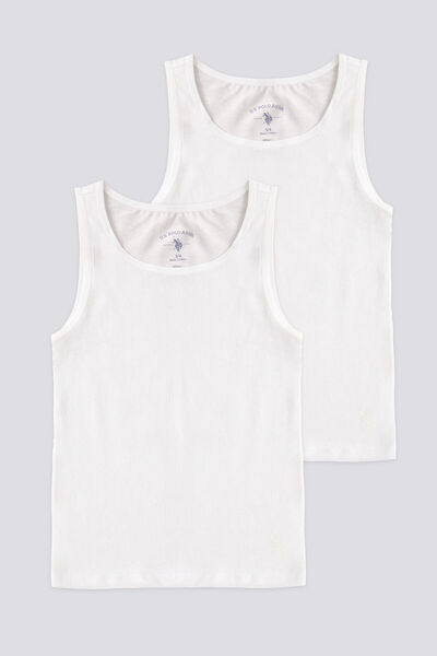 U.S. Polo Assn. Girls' Basic Thick Strap T-Shirt White