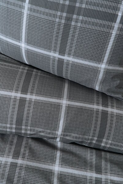 Sudemhome Sapphire Gray Ranforce Cotton Single Duvet Cover Set