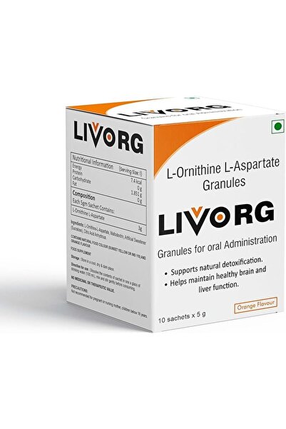 Generic حبيبات إل-أورنيثين إل-أسبارتات - مكمل غذائي للأحماض الأمينية لصحة الكبد، 5 جرام لكل حصة، نكهة البرتقال