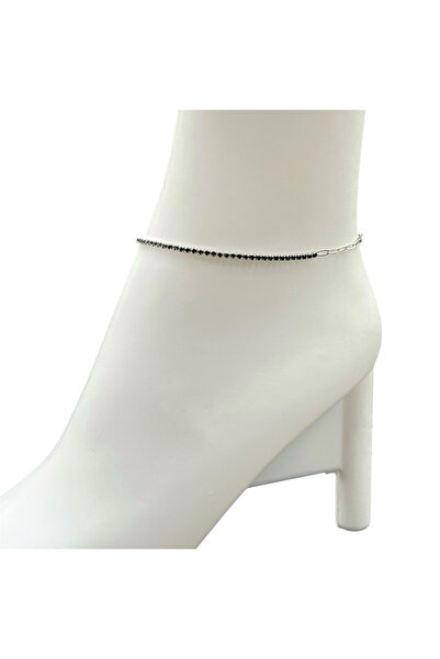 ElectraStore Black Tennis Anklet - C4057