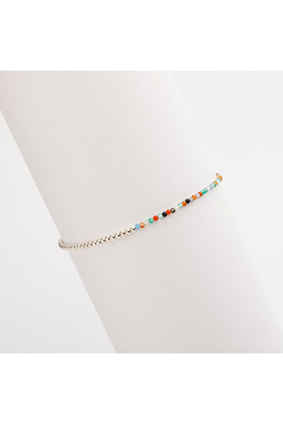 ElectraStore Silver Ankle Bracelet With Beads