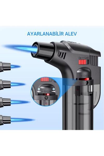 DepoMega Mini Pürmüz Çakmak Doldurulabilir Depolu Çakmak Alev Ayarlı 1300 Derece