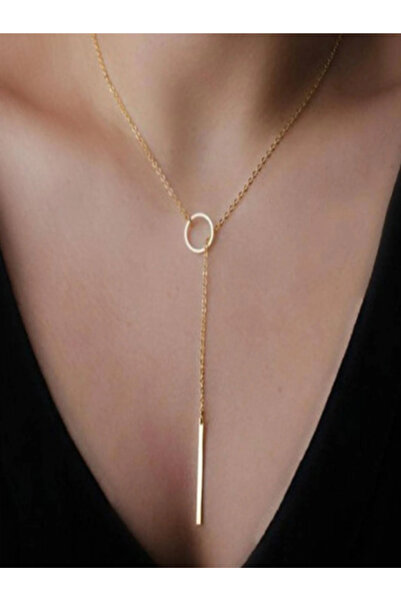 Inovius Colier auriu cu charm geometric - 49494