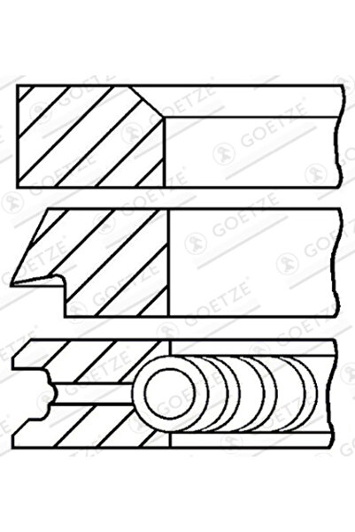 GOETZE ENGINE Set Segmenti Piston Fiat 124/125/126 Fso 132P/Polonez 3/Polonez...