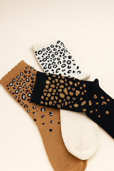 shefox 6 Pairs of Women's Leopard Pattern Cotton Premium Socks