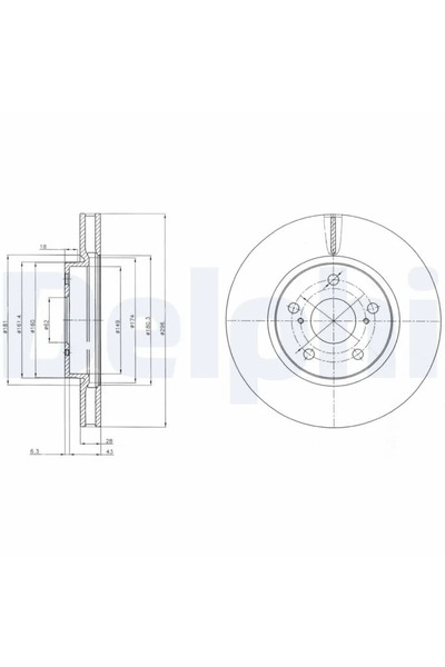 DELPHİ Дискови спирачки Lexus Is 2/Is 3/Is C Toyota Crown/Mark 10 1/Mark 10 2