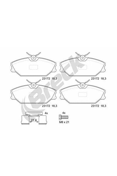 BRECK Set Placute Frana Frana Disc Renault Clio 2/Laguna 1/Megane 1