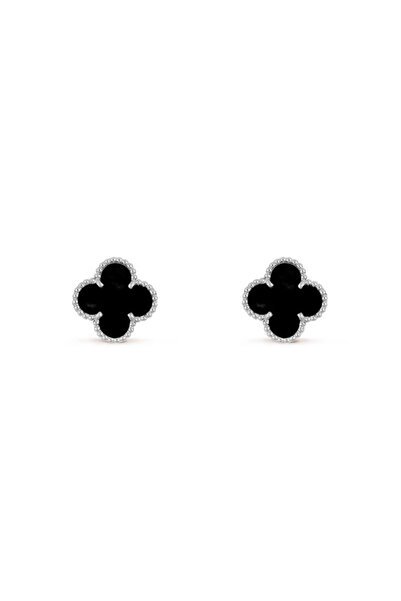 ElectraStore Beautiful Alhambra Earrings In Black - C4104