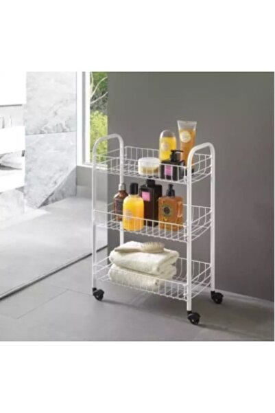 OEM Multifunctional shelf unit, 3 metal shelves with wheels, AMA