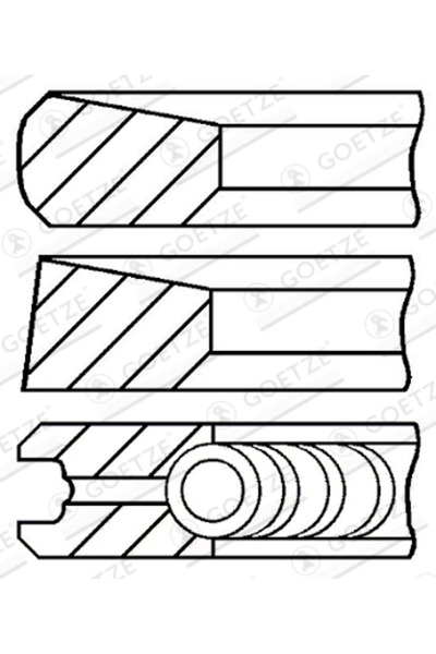 GOETZE ENGINE Set Segmenti Piston Dodge H100 Bus/H100 Caroserie/H100 Platou /...