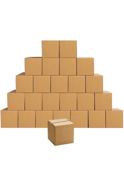 Raco صندوق كرتون بني مزدوج الجدار قابل لإعادة التدوير، صناديق نقل مموجة (عبوة من 5 قطع - 44 × 44 × 44 سم)