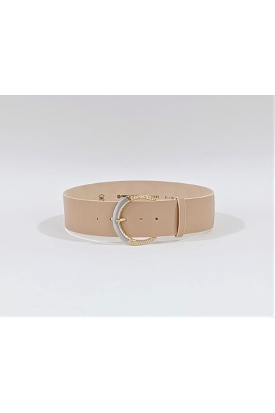 Mabo Curea din piele naturală bej Sun 6 cm