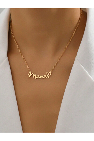 Inovius Colier cu Pandativ "Mama", Auriu - 237332