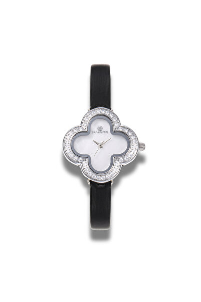 la vunton Luxury Women's Watch with Zircon-Encrusted Pearl Dial - Elegant Flo...