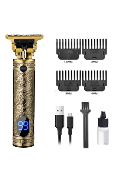 ASHOP Professional Hair Clipper with LED Power Display, Gold, USB Rechargeable, 1200mAh