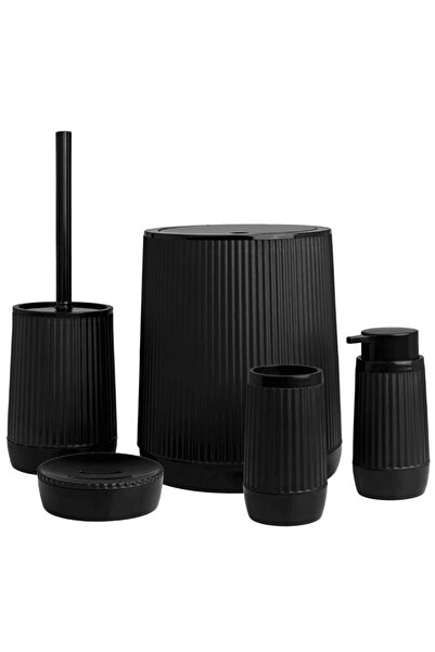 Okyanus Home Set accesorii baie, realizat din plastic, cos gunoi, perie WC, d...