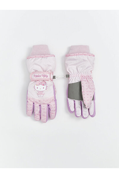 LC Waikiki ÇNR Hello Kitty Baskılı İçi Polarlı Kız Çocuk Kar Eldiveni