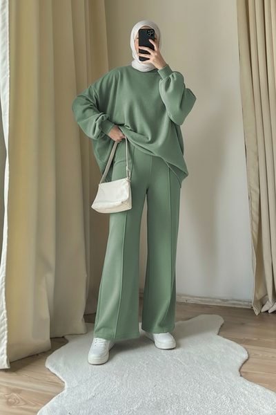 Suede Style 9033-9034 - Stylish Comfortable 2 Thread Soft Wash Casual Women's Suit