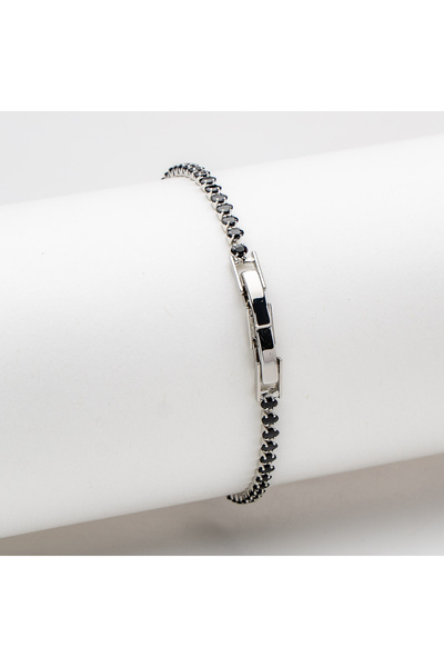 ElectraStore Brățară Tennis Strălucitoare Cu Cristale Negre - C4181