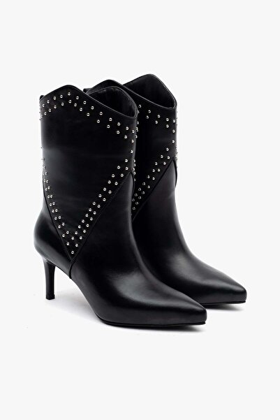 Louis Cardy Lysa Black Leather Women's Heeled Boots