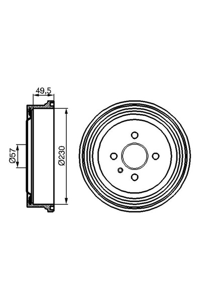 Bosch Tambur Frana Puntea Spate Opel Astra F/Astra G/Vectra B Vauxhall Astra ...