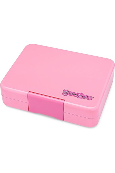 YumBox Snack Box - 3 Compartment Leakproof Bento Lunch Box for Kids (Fifi Pink with Rainbow Tray)