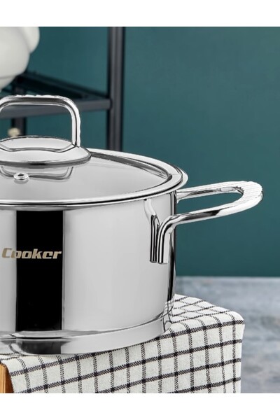Cooker 16 cm Bomonti Stainless Steel 2 Liter Deep Pot