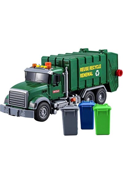 Tıfıl Toys Pilli Işıklı Sesli Amerikan Tipi Oyuncak Çöp Kamyonu