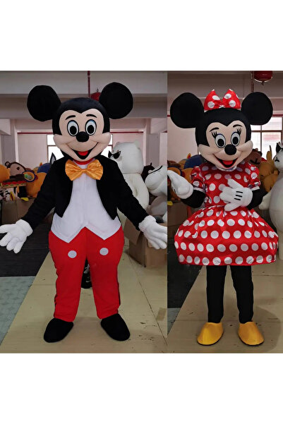 ayogulları Mickey ve Minnie Mouse Maskot Kostümü ( Kafa içi fanlı)