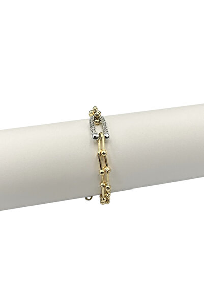 ElectraStore Brățară Tifany Gold&Silver Cu Zale Mari - C4247