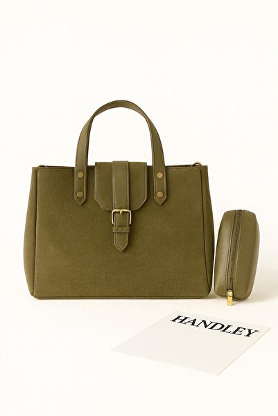 Handley Set de genți de mână și de umăr din piele de căprioară pentru femei