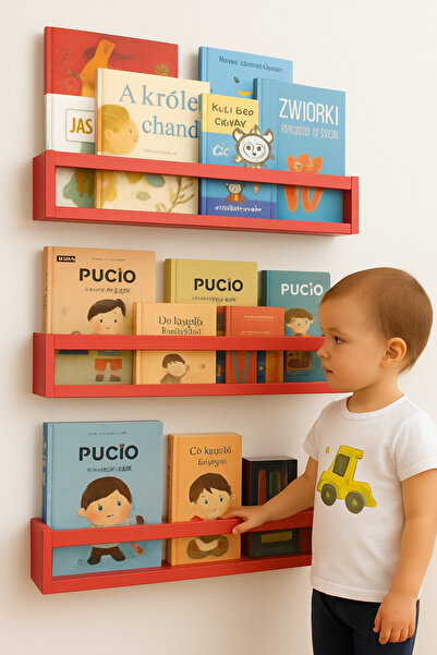 Deisor 1pcs Montessori Wooden Bookshelf - 60 cm