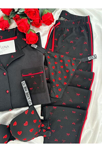 Lena Homewears Women's Ecru Waffle Premium Pajama Set with Underwear