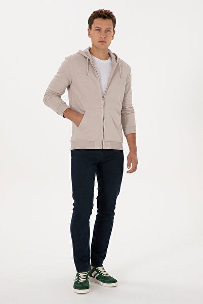 U.S. Polo Assn. Men's Stone Knitted Cardigan 50313719-Vr049