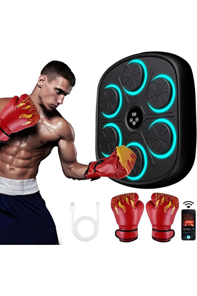Generic Smart Electronic Music Boxing Machine with Gloves | Smart Boxing Equipment for Home Workout