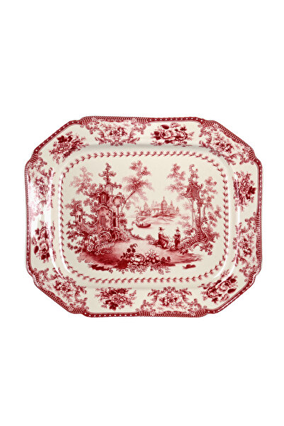 Lucky Art Florantine Presentation Plate 31cm Red