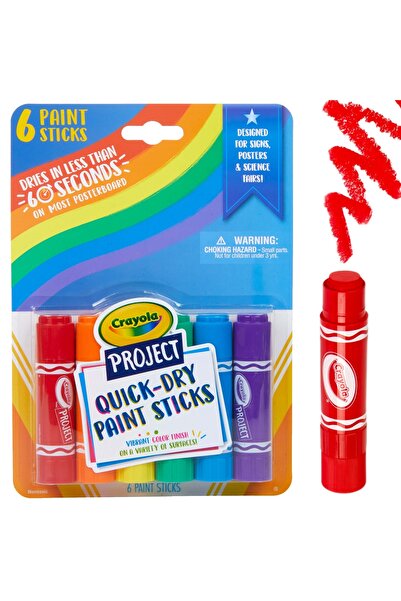 Crayola أعواد طلاء سريعة الجفاف من Project، 6 ألوان
