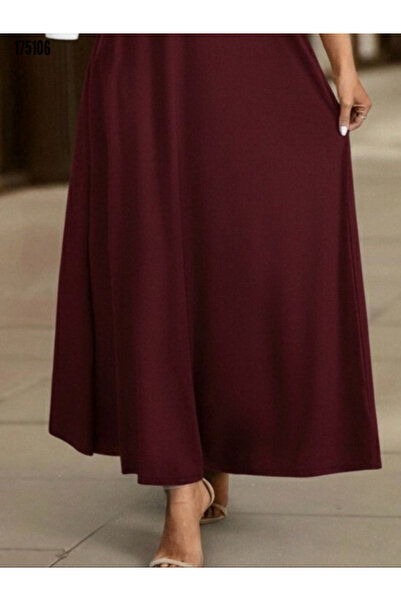 Modayakamoz Yeni Sezon Uzun Kollu Kadın Viskon Elbise Fermuarlı Yakalı Model