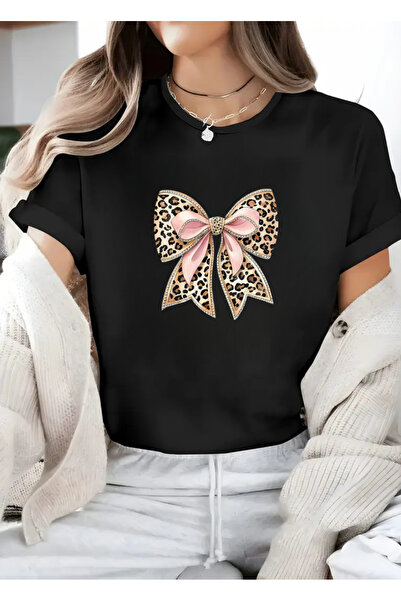wonderbb Tricou de damă 100% bumbac "Pangică" Negru