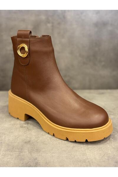 NISH Handmade Genuine Leather Shoes with Fur Detail on the Inside and Heels