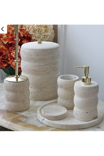 minigimin dolabı Altılı traverten banyo seti doğal mermer banyo seti