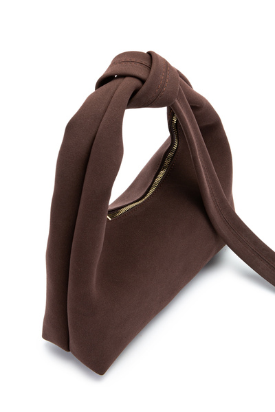 minebag Τσάντα ώμου από σουέτ Smitty με λεπτομέρεια με κορδόνι σε καφέ χρώμα