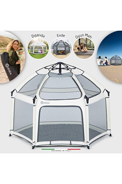 Elele Tenda Bebek Park Yatak Oyun Parkı ve Oyun Çadırı Bej