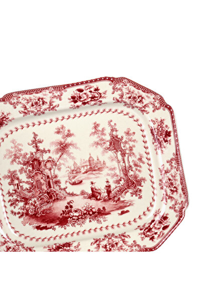 Lucky Art Florantine Presentation Plate 31cm Red