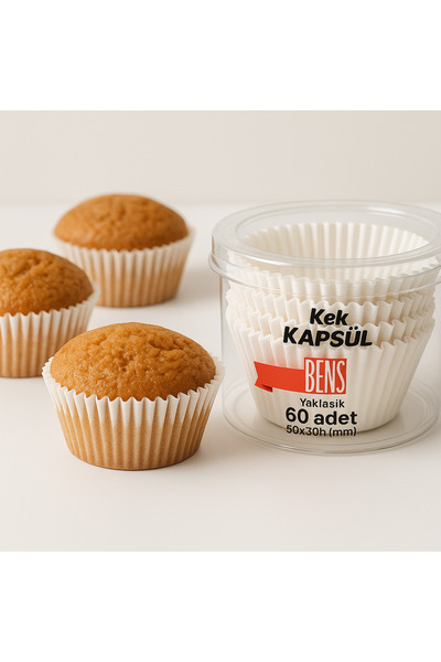 BENS Kek Kapsülü 60 Adet 50x30 mm Beyaz