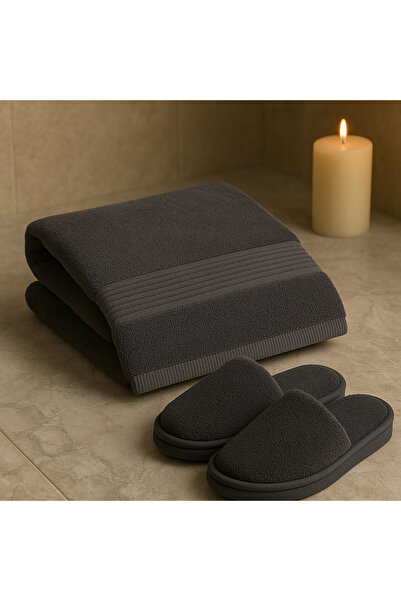 LaraLisa 100% Cotton 70X140 cm Bath Towel (Non-Slip Towel Bath Slippers Gift)