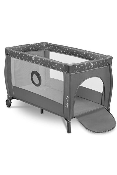 Lionelo Patut pliant, Lionelo, Stefi Plus, Cu doua nivele, 2 roti, 120x60 cm, Gri